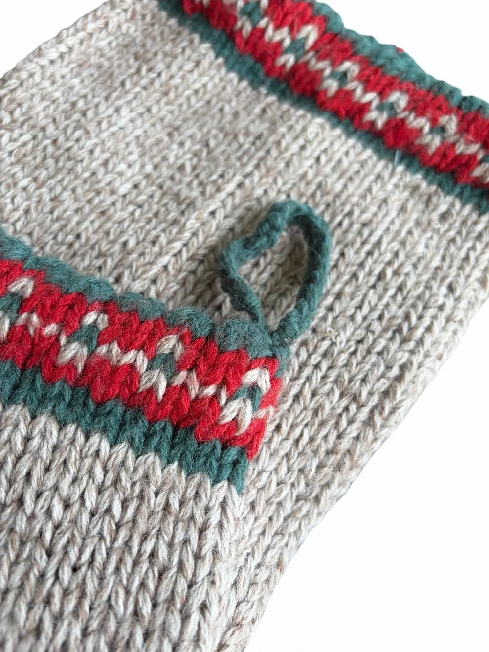 Vintage Knit  Crochet Christmas Farmhouse Mantle Stockings